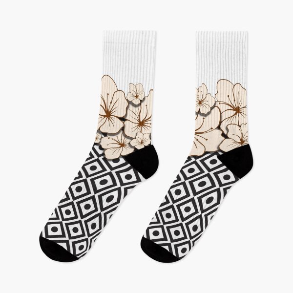 Item preview, Black and White flower pattern V3 designed and sold by smARTwork.