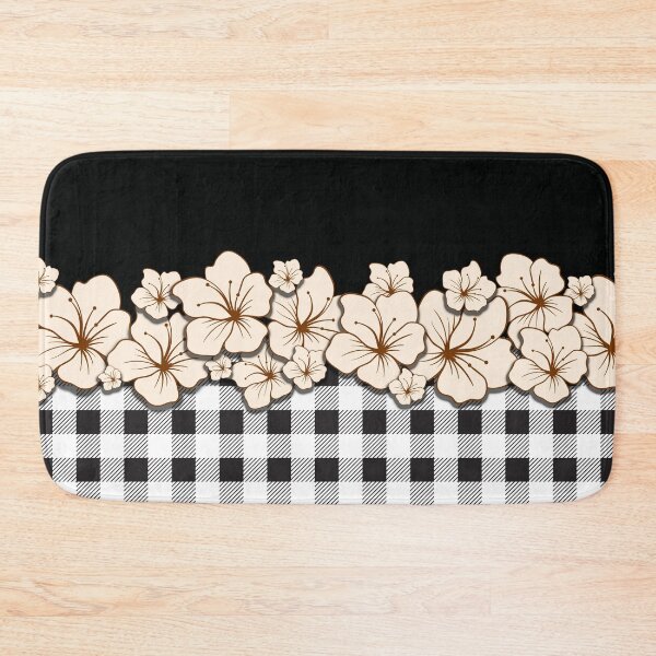 Item preview, Black and White plaid flower pattern V1 designed and sold by smARTwork.