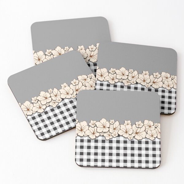 Item preview, Black and White plaid flower pattern V2 designed and sold by smARTwork.