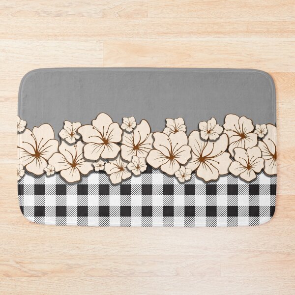 Item preview, Black and White plaid flower pattern V2 designed and sold by smARTwork.