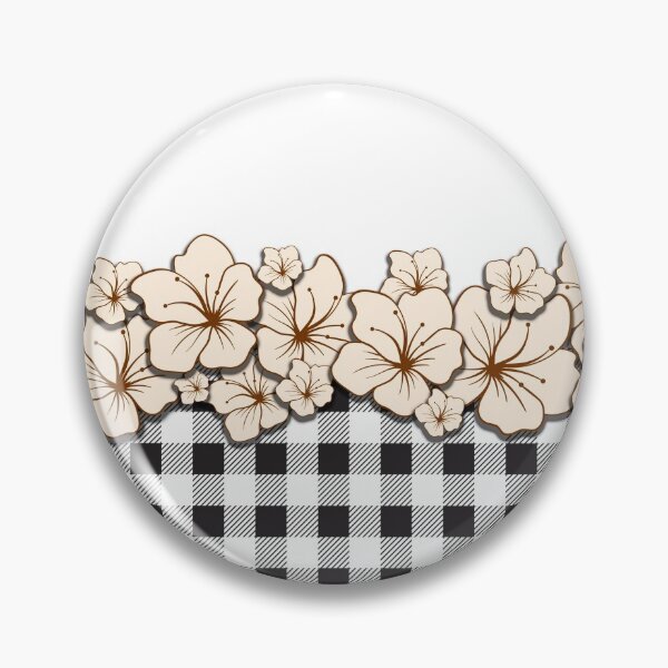 Item preview, Black and White plaid flower pattern V3 designed and sold by smARTwork.