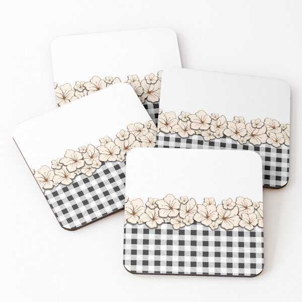 Item preview, Black and White plaid flower pattern V3 designed and sold by smARTwork.