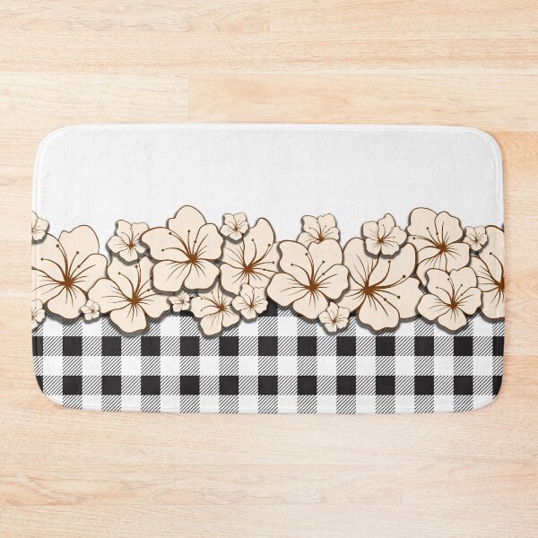 Item preview, Black and White plaid flower pattern V3 designed and sold by smARTwork.