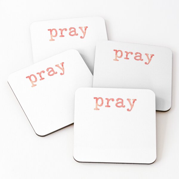Item preview, Pray Typewriter Motivation Red Watercolor designed and sold by sharedipmemes.