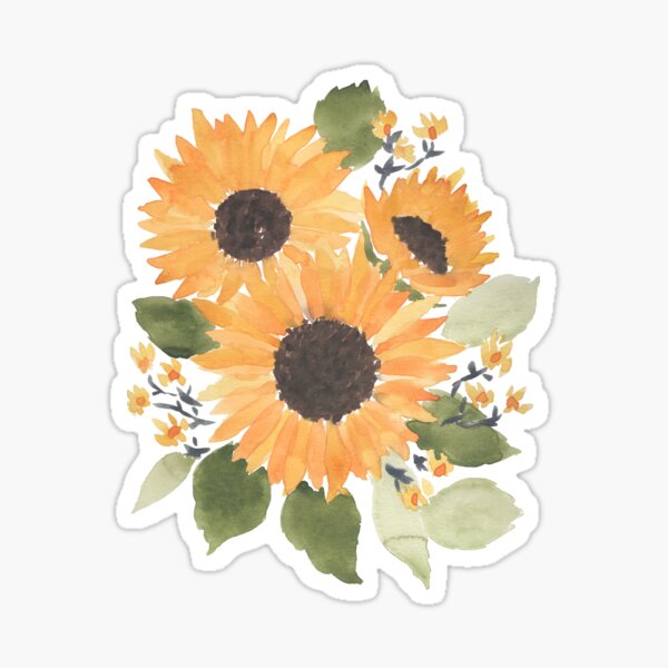 Watercolor Sunflowers Sticker