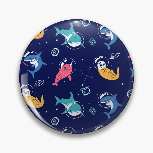 Item preview, Outer Space Pattern Cute Sea Animals Floating in the Galaxy designed and sold by ShareYourFaith.