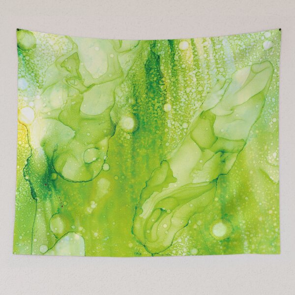 Item preview, Lime Green Galaxy Abstract: Original Alcohol Ink Painting similar to watercolor designed and sold by herzart.