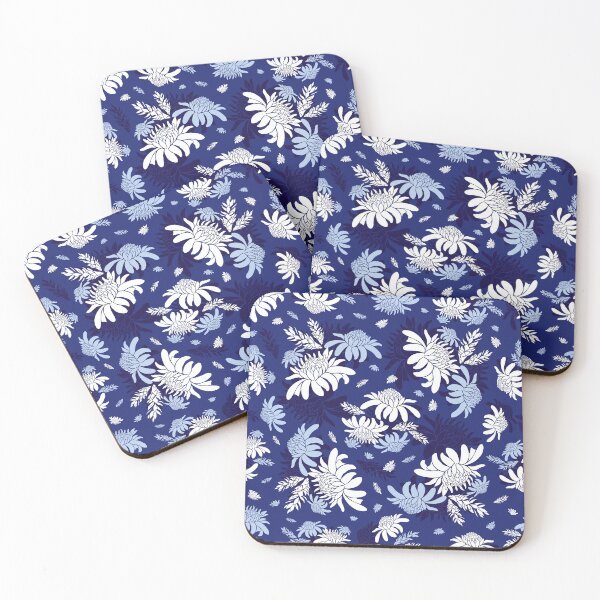 Item preview, Shibori blue canvas ginger flowers seamless pattern 02 designed and sold by jamiesoondesign.