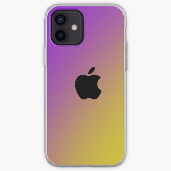 Diseño de logotipo de Apple morado y amarillo Funda blanda para iPhone