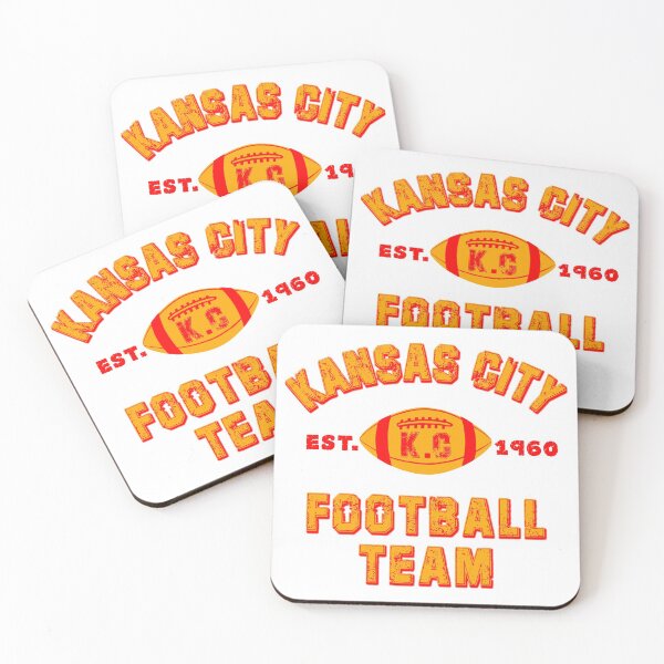 Kansas city football team est 1960 chiefs jersey Coasters (Set of 4)