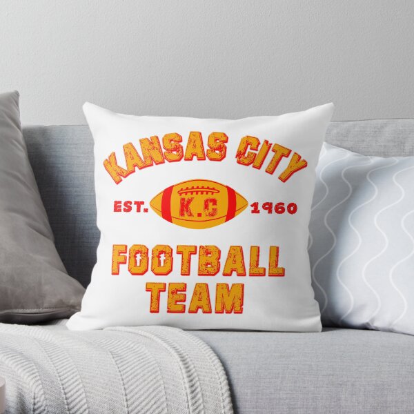 Kansas city football team est 1960 chiefs jersey Throw Pillow