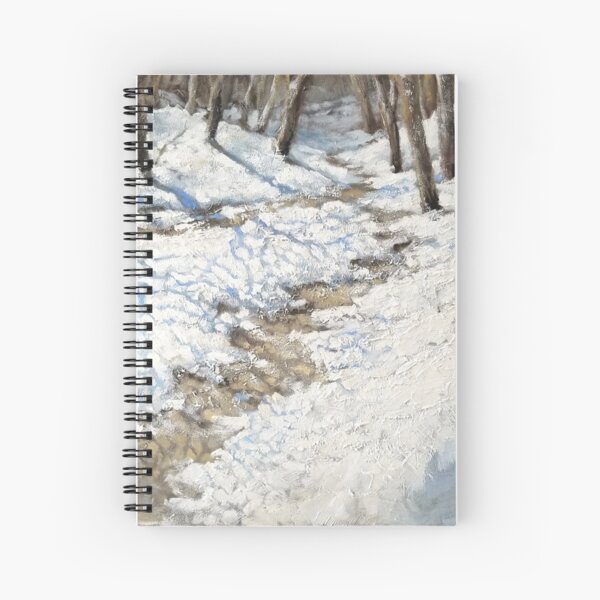 Snowy Path - Fine Art, Painting Spiral Notebook