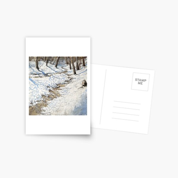 Snowy Path - Fine Art, Painting Postcard