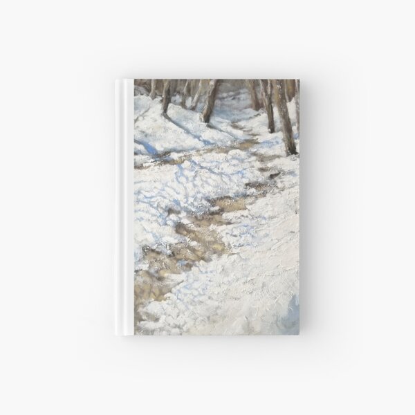 Snowy Path - Fine Art, Painting Hardcover Journal