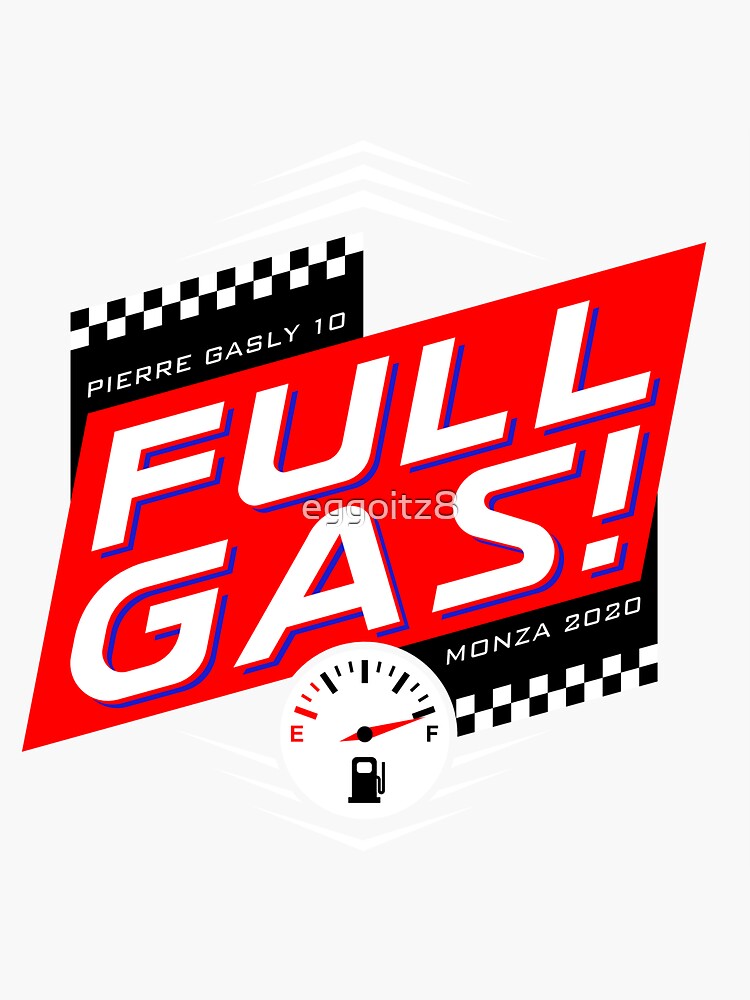 "FULL GAS! PIERRE GASLY (3)" Sticker for Sale by eggoitz8 Redbubble