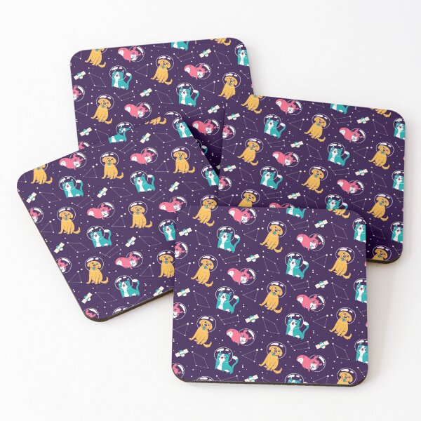 Item preview, Outer Space Pattern Cute Pets Floating on the Galaxy designed and sold by ShareYourFaith.
