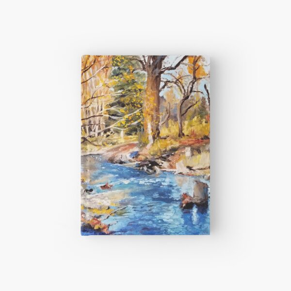 Fall by the Water - Fine Art, Landscape Painting Hardcover Journal