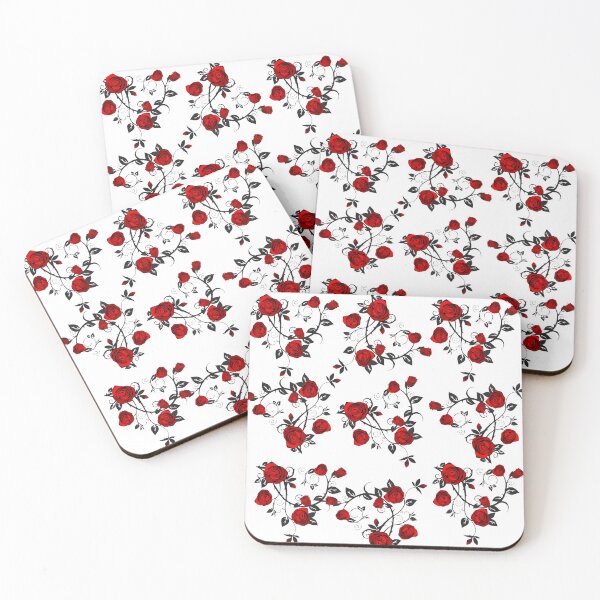 Item preview, Red Vector Roses pattern, floral design designed and sold by cool-shirts.