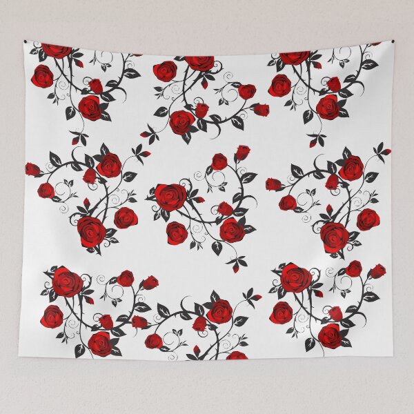Item preview, Red Vector Roses pattern, floral design designed and sold by cool-shirts.
