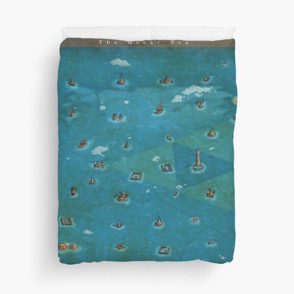 Zelda Wind Waker World Map Duvet Cover