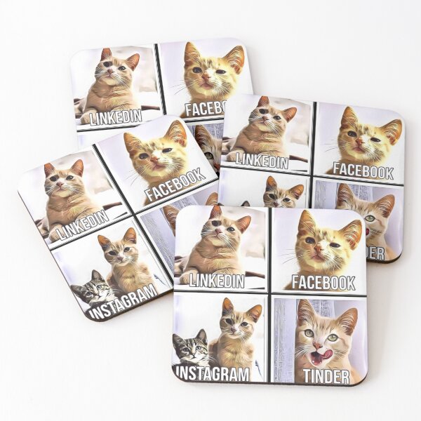 Item preview, Cat, Kitten, social media parody kitty profile, Sammy&Pukkie designed and sold by SlowToes.