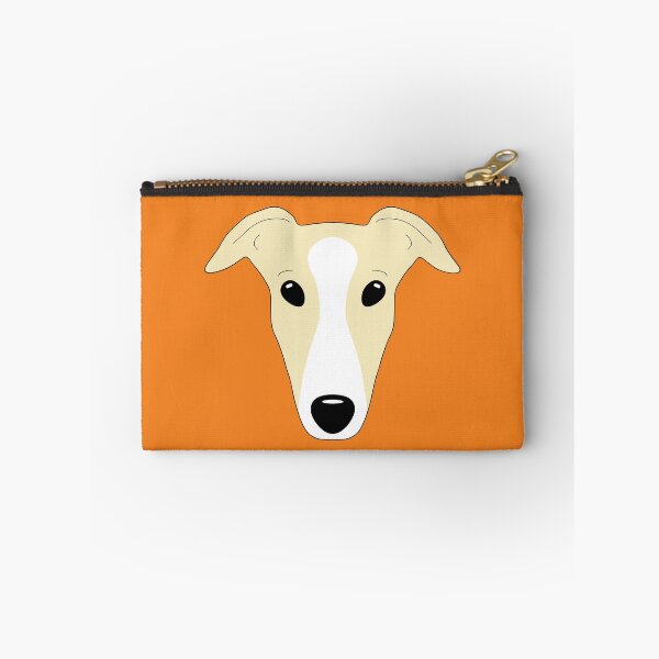 Item preview, Fawn greyhound with white blaze on orange background designed and sold by houndpixnz.