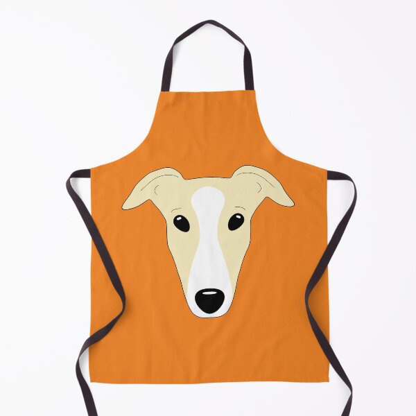Item preview, Fawn greyhound with white blaze on orange background designed and sold by houndpixnz.