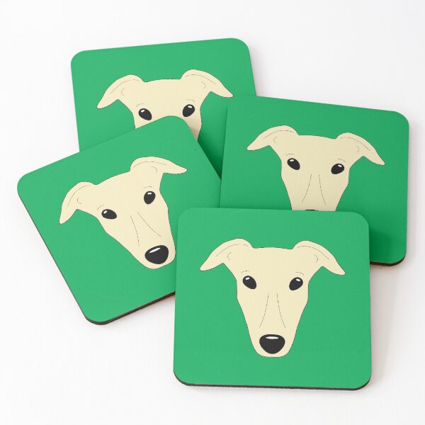Item preview, Fawn greyhound green background designed and sold by houndpixnz.