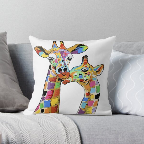 Giraffe McZoo McCoo modern Art Throw Pillow