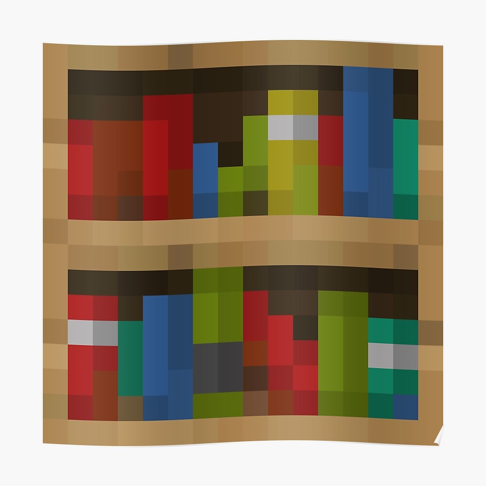 Minecraft Bookshelf Sticker By Mcblockpillow Redbubble