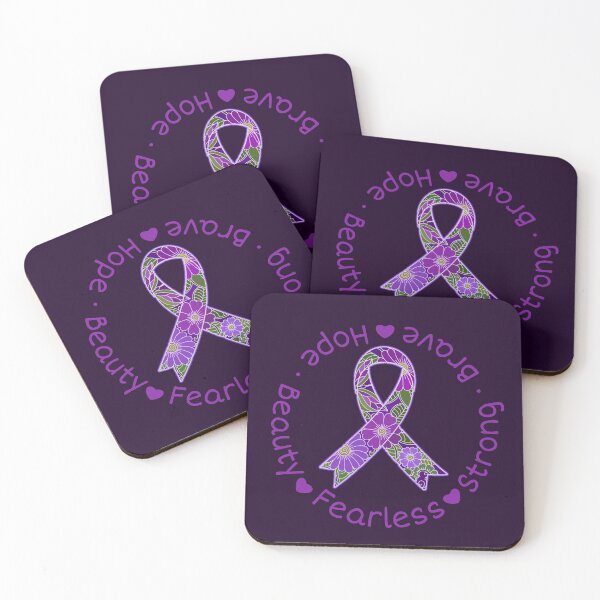 Item preview, Purple Awareness Ribbon with Floral Decor and Encouraging Words designed and sold by Alondra.