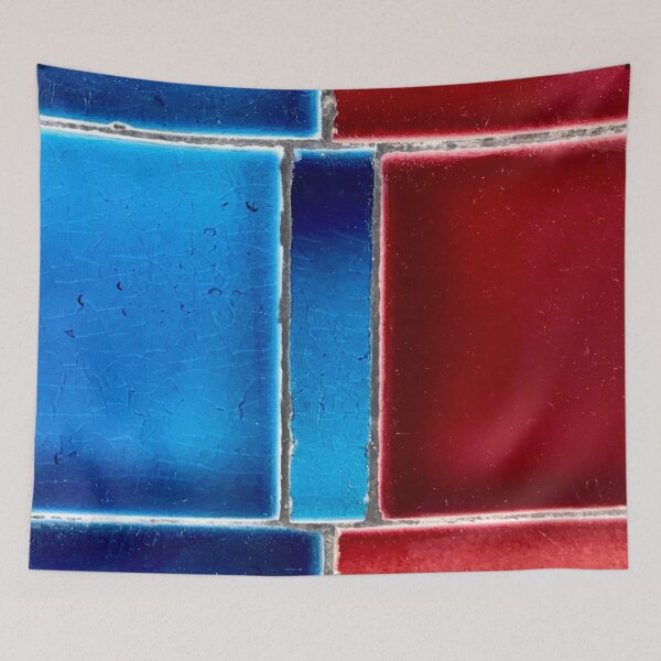 Item preview, Blue and Red Tile designed and sold by PaolinoDesigns.