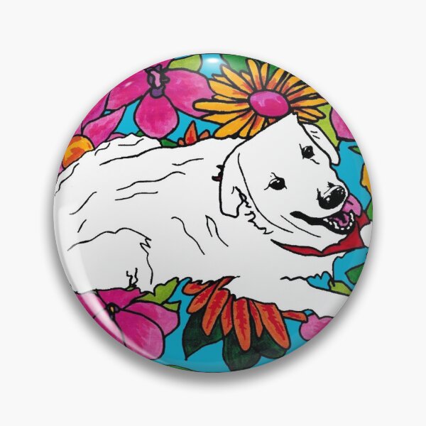 Item preview, White dog floral background designed and sold by Emily Patterson.