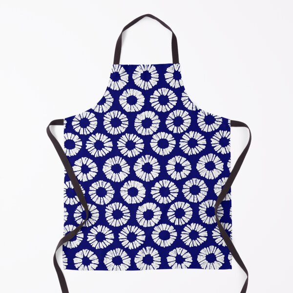 Item preview, Shibori Style Tie Dye Flower Shape Pattern Dark Blue and White (indigo style) designed and sold by Artberry.
