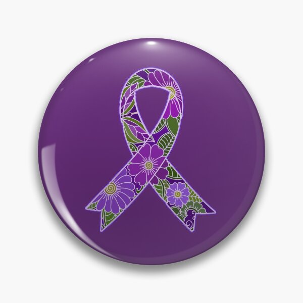 Item preview, Purple Awareness Ribbon with Floral Design designed and sold by Alondra.
