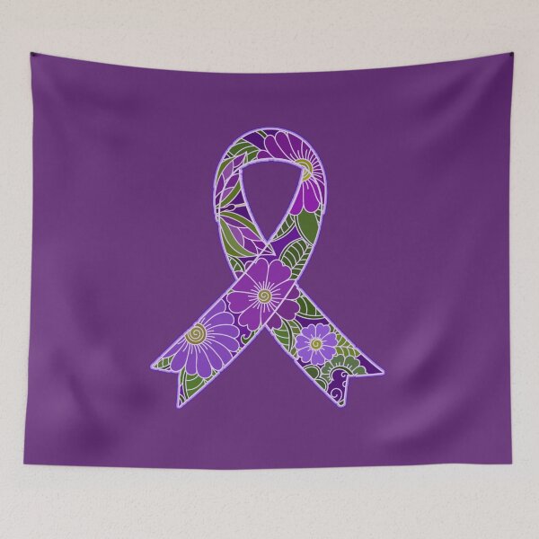 Item preview, Purple Awareness Ribbon with Floral Design designed and sold by Alondra.