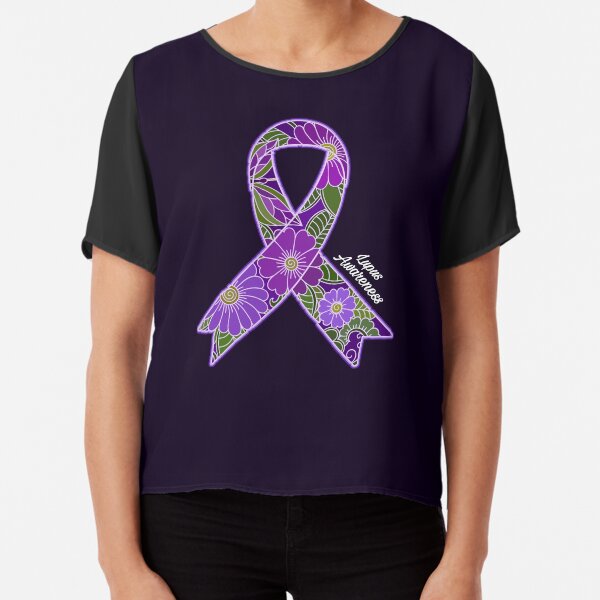 Lupus Awareness Purple Ribbon Chiffon Top