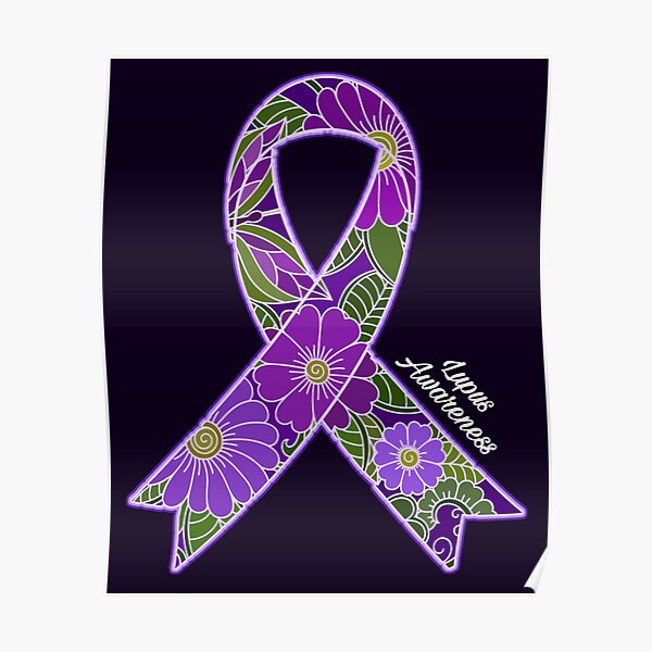 Lupus Awareness Purple Ribbon Poster