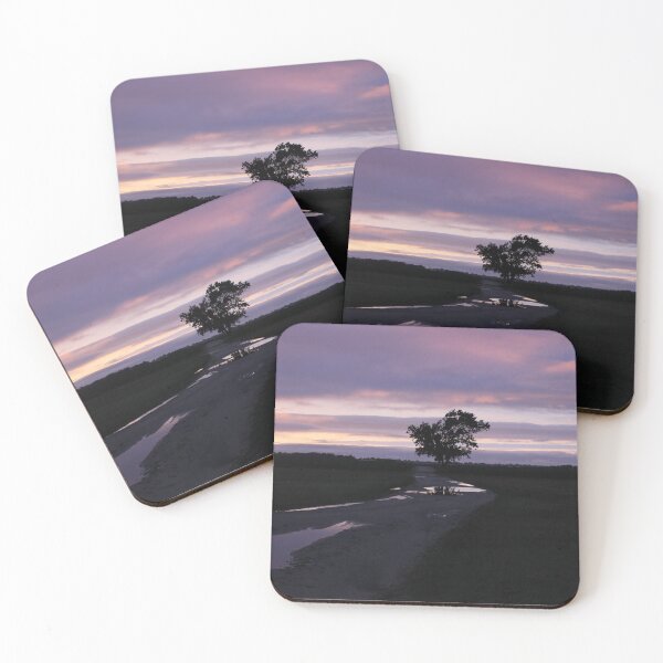 Item preview, Silhouetted Tree in Purple Hammonton Sunset designed and sold by pinebarrens.