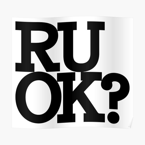 "Are You Ok? Black Letters Touching" Poster for Sale by Reconocer