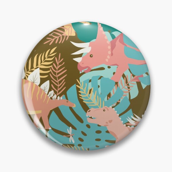 Item preview, Jungle Dinosaurs on Gold designed and sold by latheandquill.
