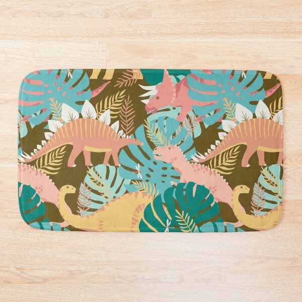 Item preview, Jungle Dinosaurs on Gold designed and sold by latheandquill.
