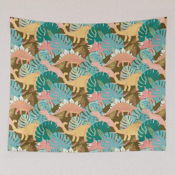 Item preview, Jungle Dinosaurs on Gold designed and sold by latheandquill.
