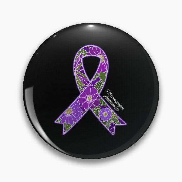 Item preview, Floral Purple Ribbon Fibromyalgia designed and sold by Alondra.