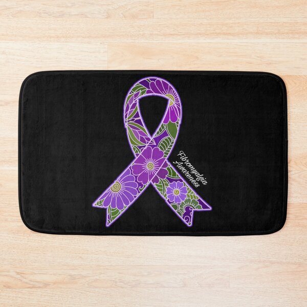 Item preview, Floral Purple Ribbon Fibromyalgia designed and sold by Alondra.