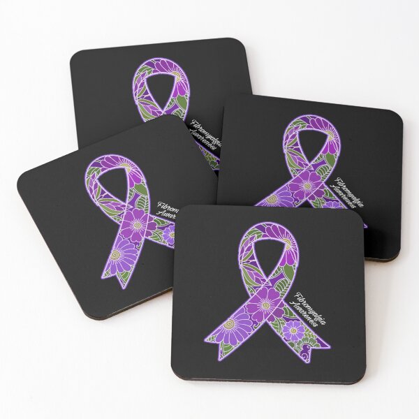 Item preview, Floral Purple Ribbon Fibromyalgia designed and sold by Alondra.