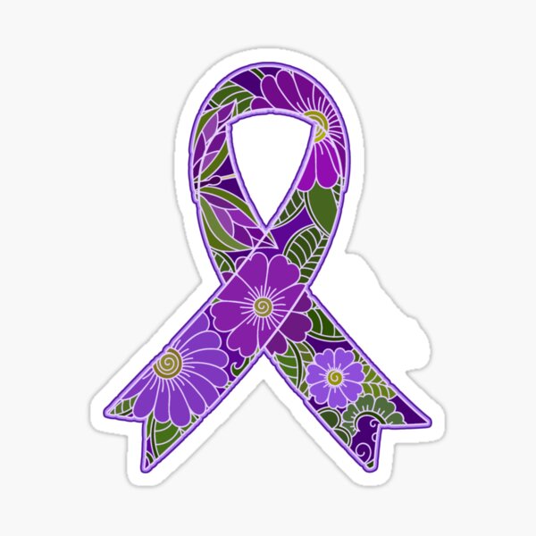 Item preview, Floral Purple Ribbon Fibromyalgia designed and sold by Alondra.