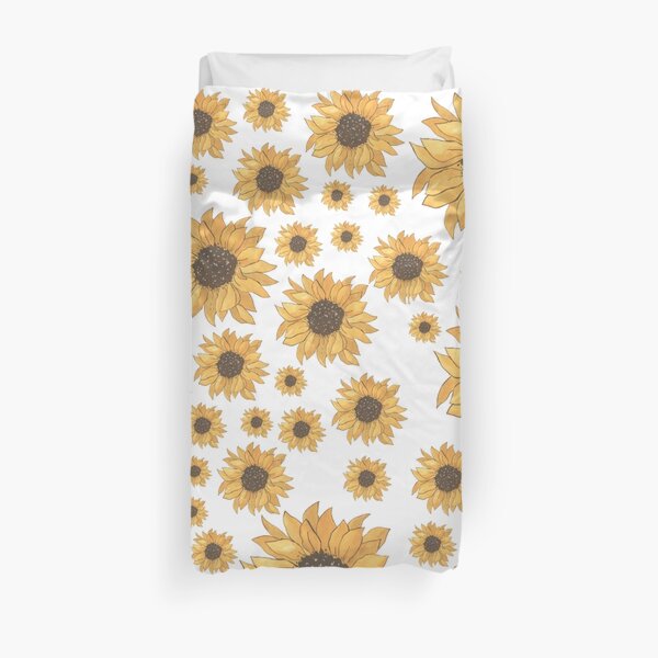 Sunflower Watercolour Pattern Duvet Cover