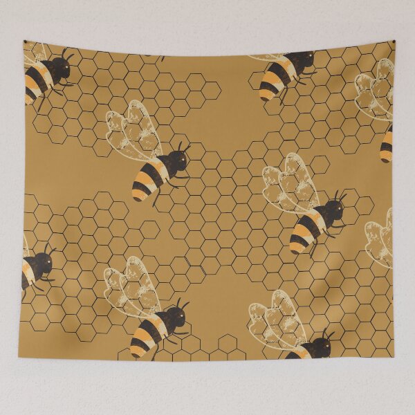 Item preview, Bee on Gold Honeycomb designed and sold by Carolina Jost.