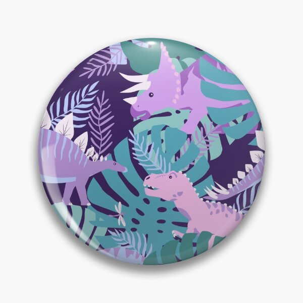 Aperçu de l'œuvre Dinosaures de la jungle - Violet créée et vendue par latheandquill.